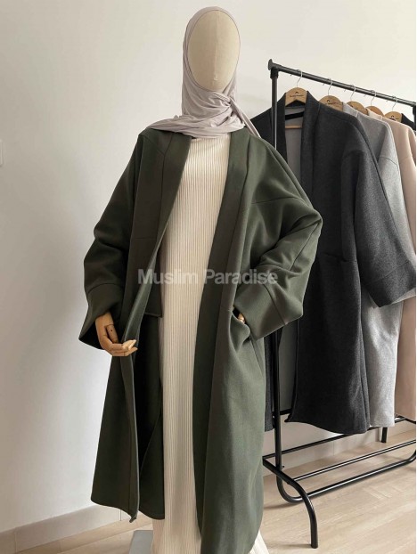Manteau abaya kaki