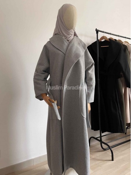 Manteau Mastour elegant gris clair
