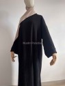 Abaya velour cotelée noir