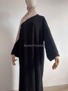 Abaya velour cotelée noir
