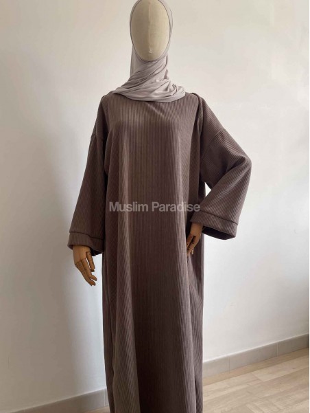 Abaya velour côtelée à petit prix - Muslim Paradise