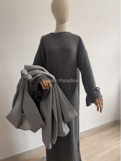 Vestido pull largo con nudos - Vestido de invierno - Muslim Paradise