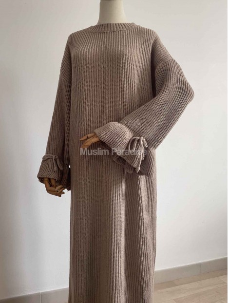 Robe pull taupe