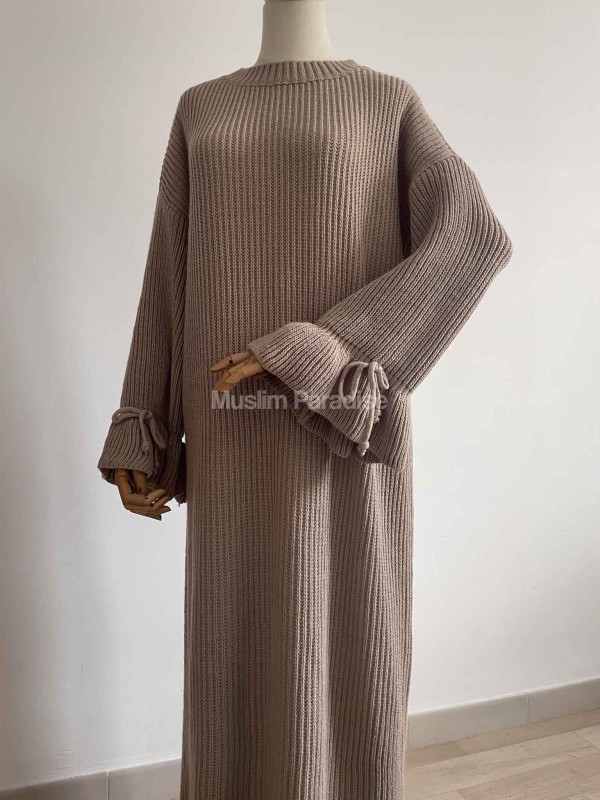 Robe pull taupe