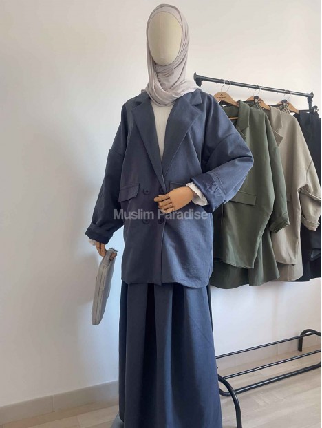 Ensemble tailleur jupe bleu