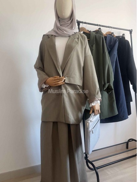 Ensemble tailleur oversize taupe