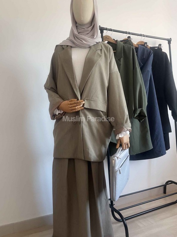 Ensemble tailleur oversize taupe