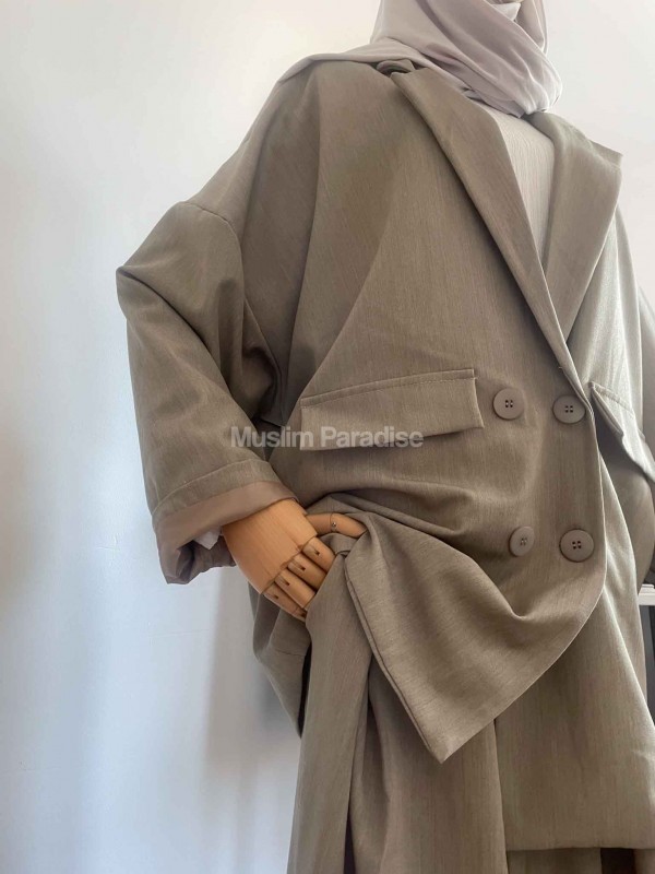 Ensemble tailleur jupe taupe