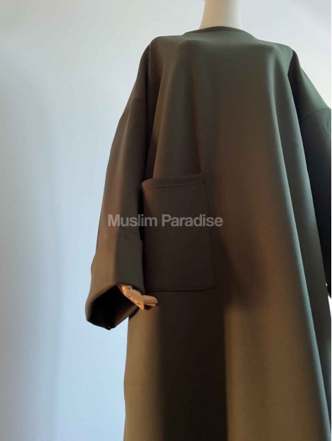 Abaya coton kaki