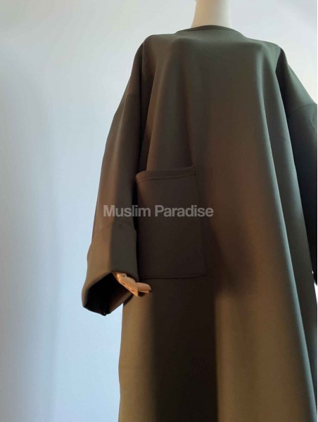 Abaya coton kaki