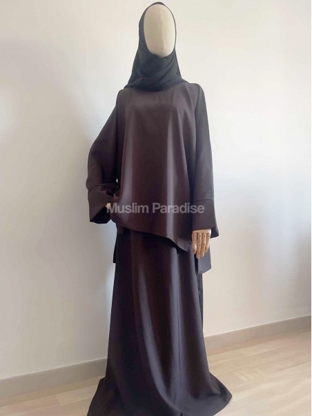 Ensemble femme musulmane marron foncé