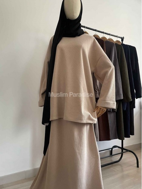 Ensemble Jupe en velour femme musulmane