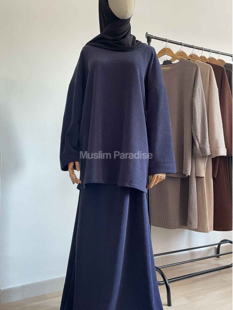 Ensemble velour bleu marine