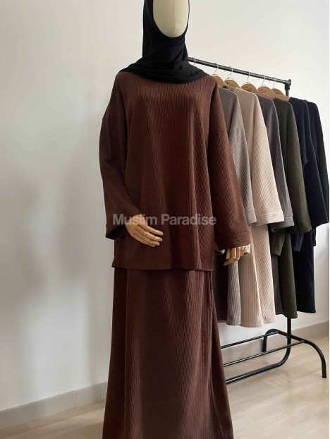Ensemble velour marron