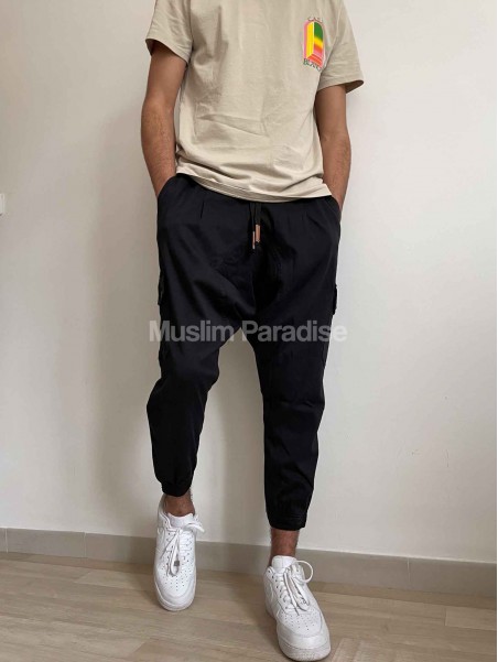 Sarouel coupe cargo Noir
