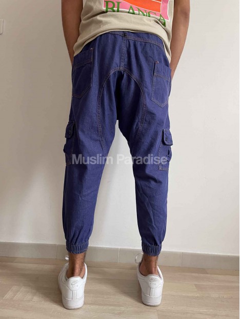 Pantalón Cargo Sarouel Clásico y auténtico denim azul - Muslim Paradise
