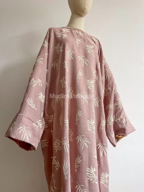 Abaya de primavera y verano - Abaya con estampado de follaje - Muslim Paradise