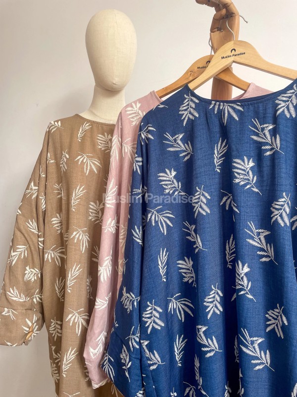 Abaya de primavera y verano - Abaya con estampado de follaje - Muslim Paradise