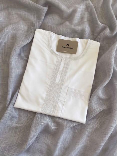 Qamis enfant emirati blanc premium
