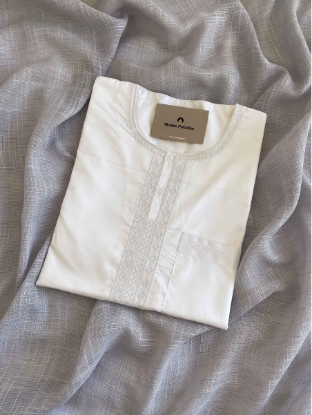 Qamis enfant emirati blanc premium