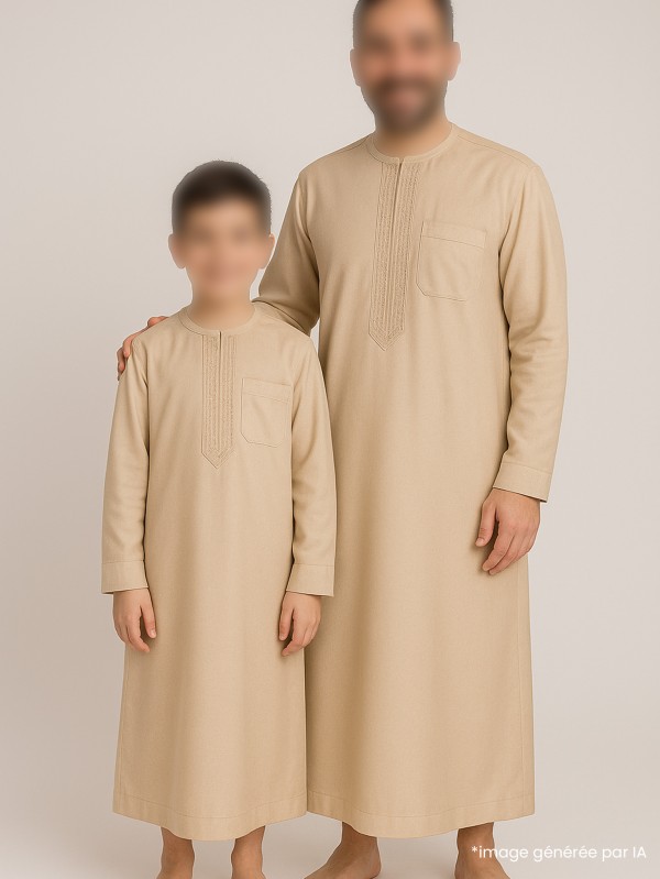 Qamis de estilo emiratí a juego para padre e hijo – Muslim Paradise