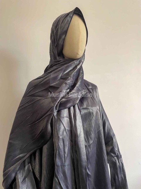 abaya effet métallisé couleur grise