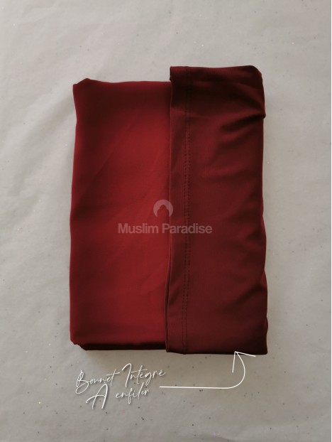 hijab à enfiler rouge bordeaux