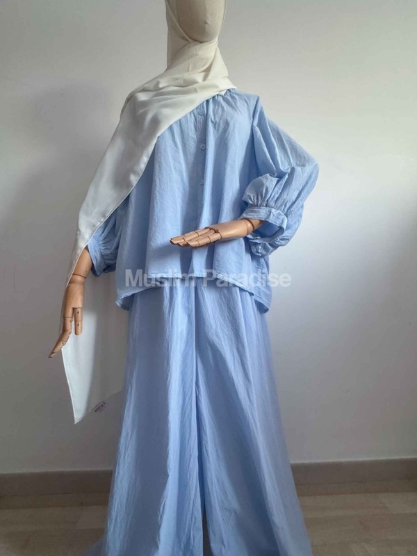 Conjunto Mastour económico pantalón ancho y camiseta en coton - Muslim Paradise