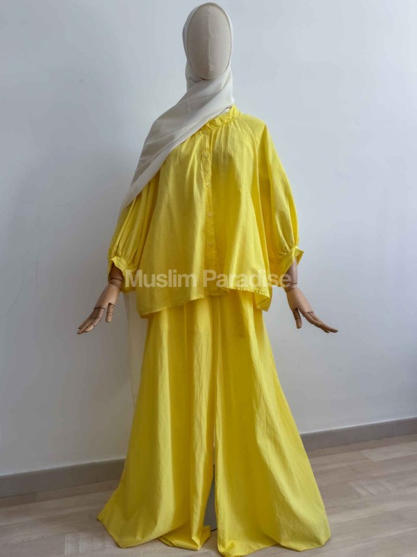 Conjunto Mastour económico pantalón ancho y camiseta en coton - Muslim Paradise