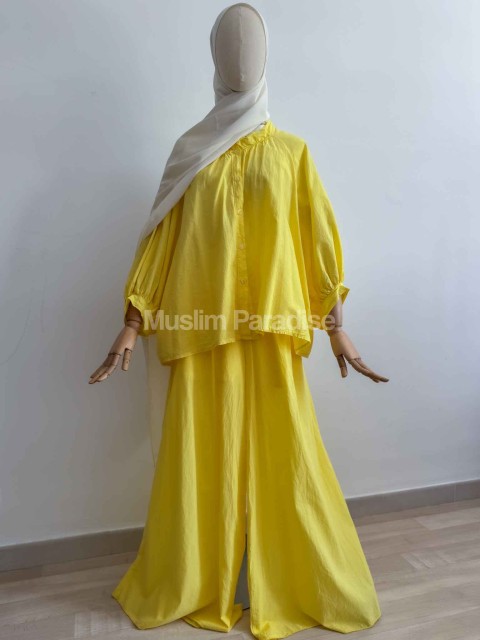 ensemble coton été jaune