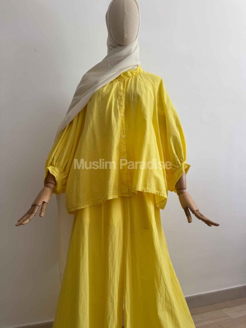 Conjunto Mastour económico pantalón ancho y camiseta en coton - Muslim Paradise
