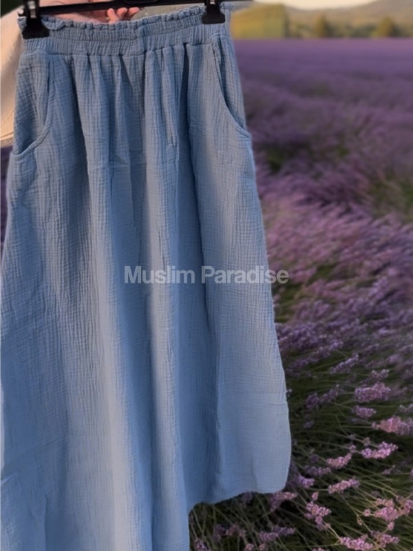 Look mastour avec jupe maxi en gaz de coton naturel
