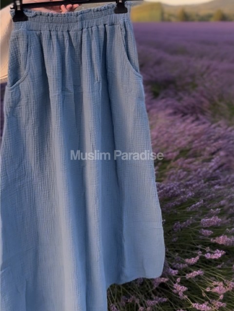 Look mastour avec jupe maxi en gaz de coton naturel
