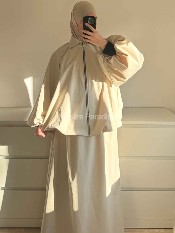 Conjunto Parka Modesta Mujer – Chaqueta con Cremallera y Falda Larga Impermeable - Muslim Paradise