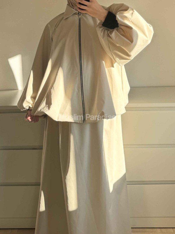 Conjunto Parka Modesta Mujer – Chaqueta con Cremallera y Falda Larga Impermeable - Muslim Paradise