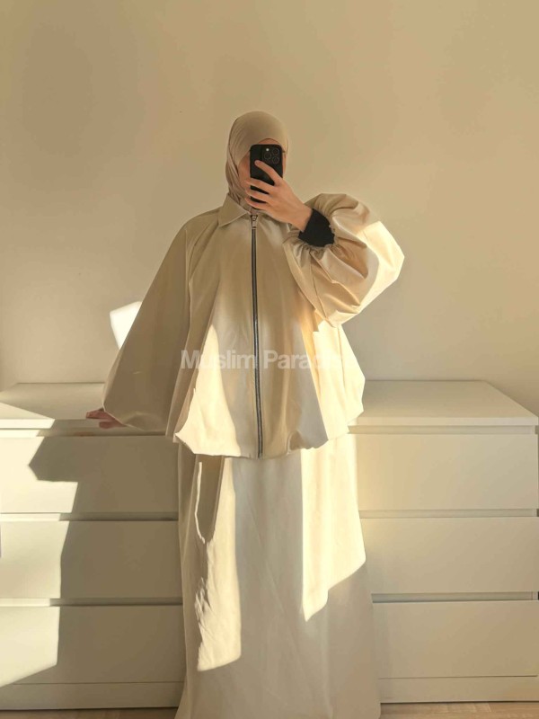 Conjunto Parka Modesta Mujer – Chaqueta con Cremallera y Falda Larga Impermeable - Muslim Paradise