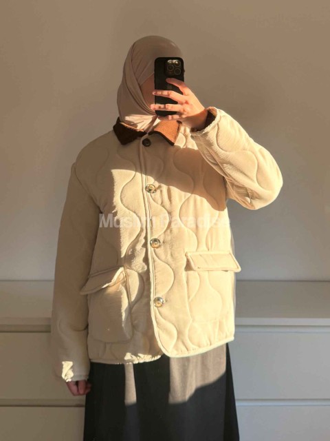 Chaqueta corta acolchada mujer - cuello de terciopelo - Muslim Paradise