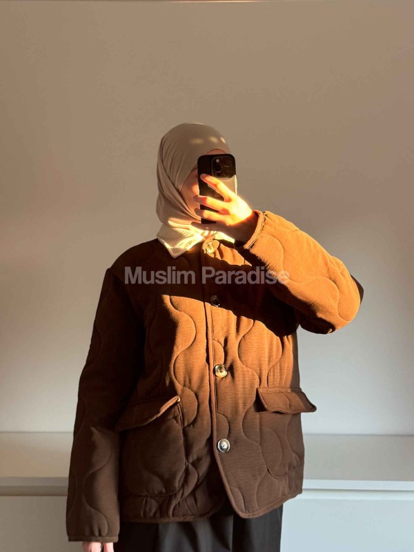 Veste courte matelassée femme - col velours - Muslim Paradise