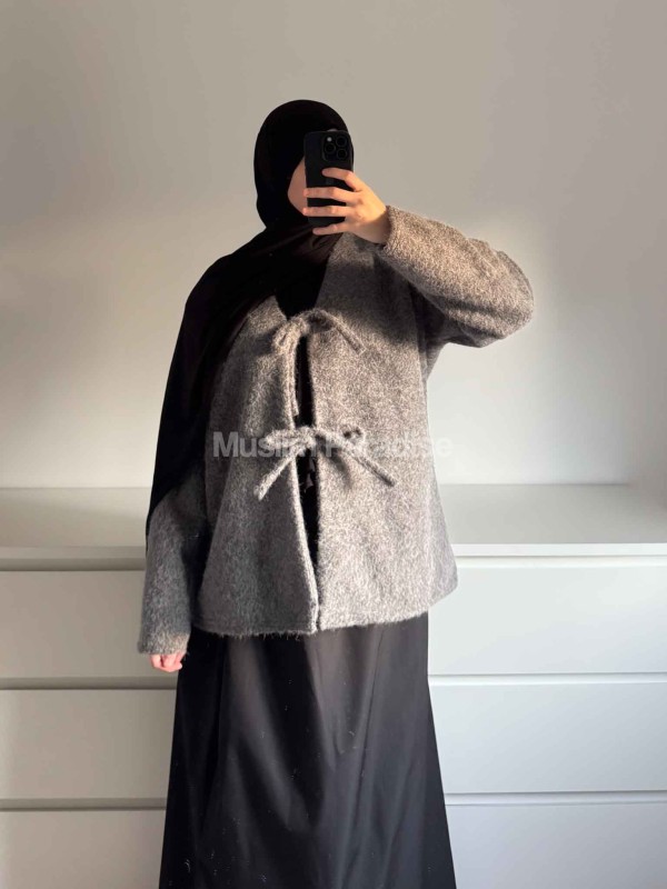 Vêtement d’hiver pour femme musulmane - manteau à nœud