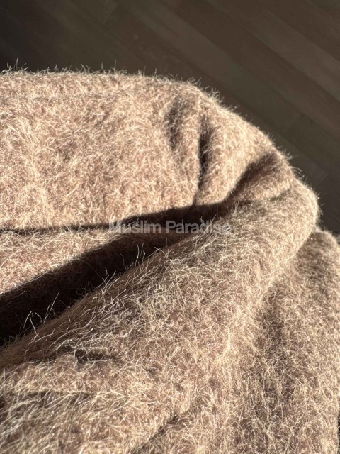 Manteau oversize à nœud effet laine brossée – Muslim Paradise