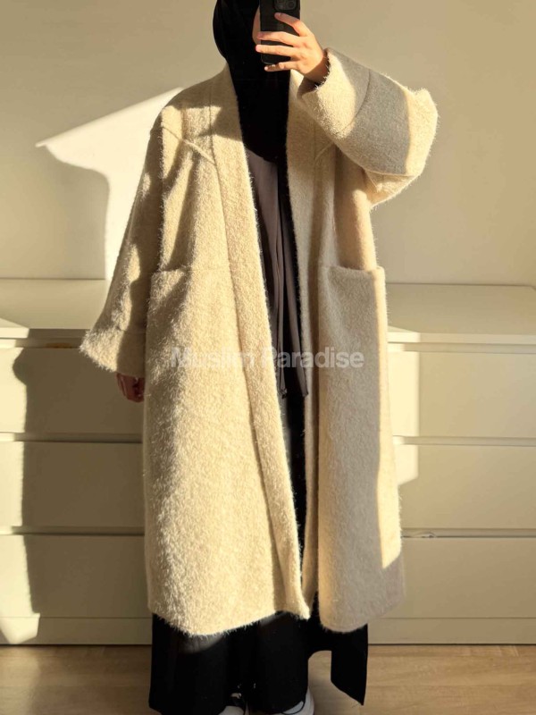 Tenue d’hiver modeste avec manteau abaya long et poches – Muslim Paradise