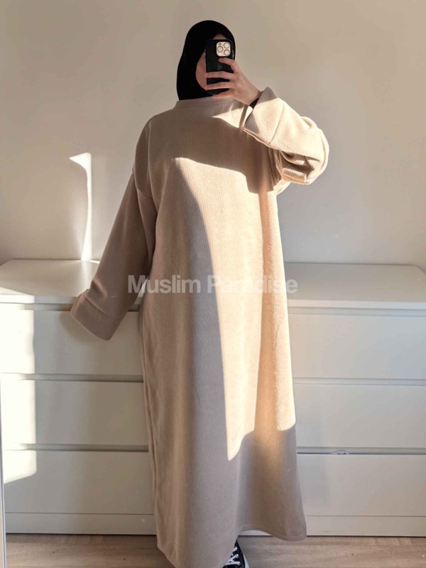 Abaya jersey efecto lana – Vestido largo cálido y modesto - Muslim Paradise