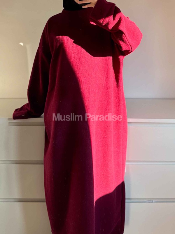 Abaya jersey efecto lana – Vestido largo cálido y modesto - Muslim Paradise