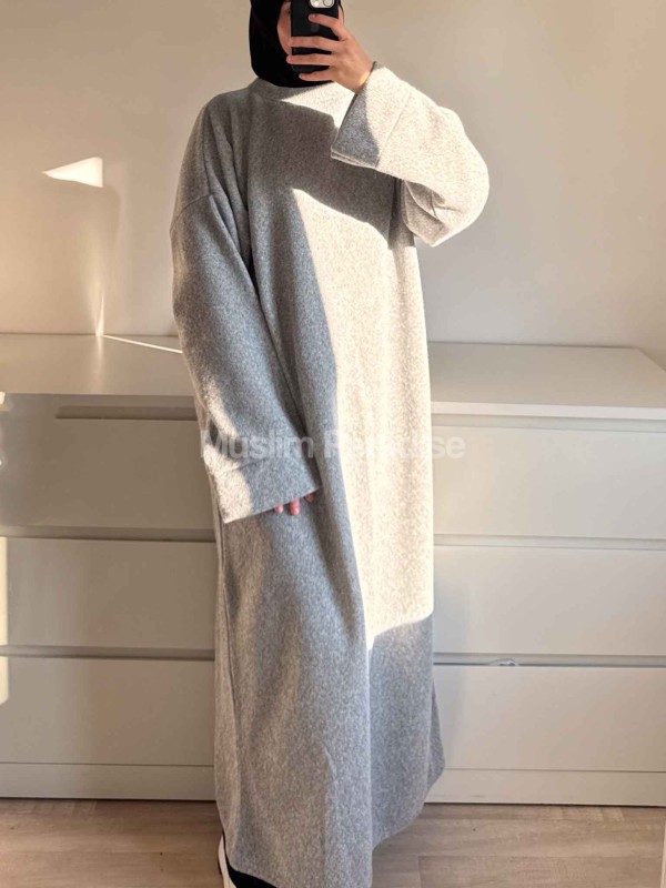 Abaya jersey efecto lana – Vestido largo cálido y modesto - Muslim Paradise