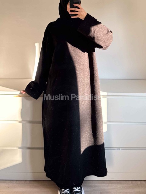Abaya pull effet laine côtelé - Robe longue chaude et pudique - Muslim Paradise