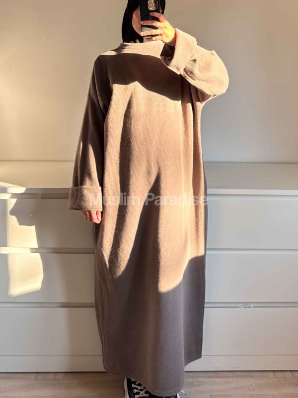 Abaya jersey efecto lana – Vestido largo cálido y modesto - Muslim Paradise