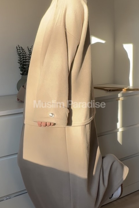 Conjunto jersey y falda efecto lana acanalada - Conjunto cálido y modesto - Muslim Paradise