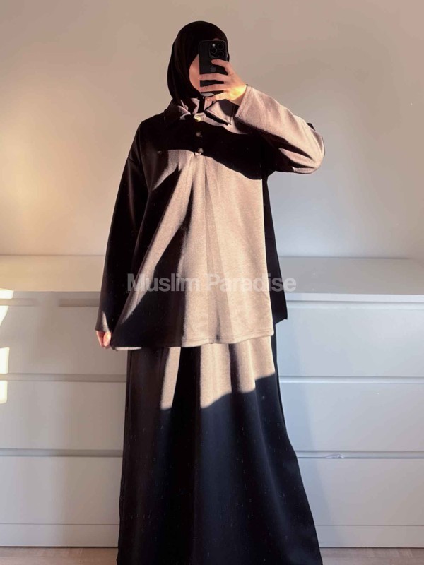 ensemble col polo noir