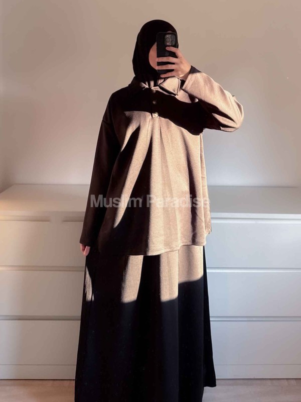 Conjunto jersey y falda de punto - Estilo modesto elegante - Muslim Paradise