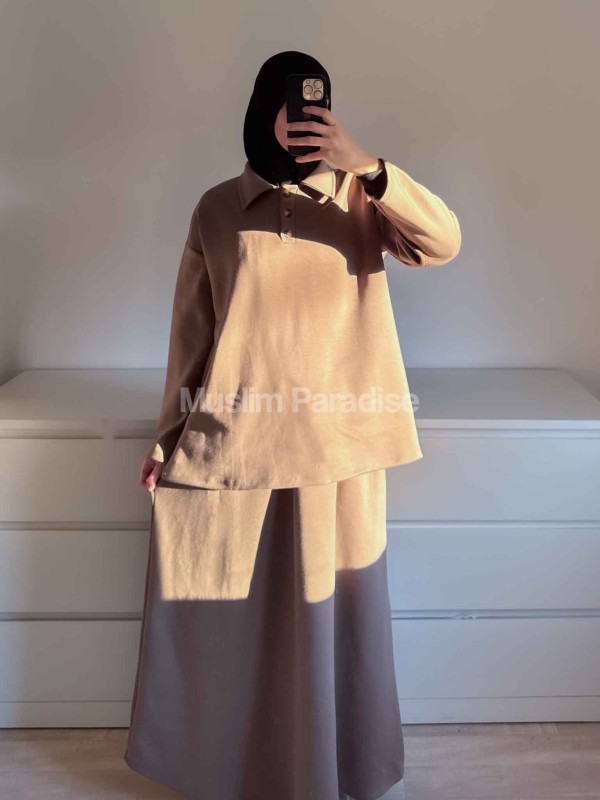 Conjunto jersey y falda de punto - Estilo modesto elegante - Muslim Paradise